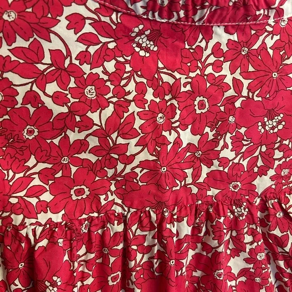 J.Crew Button-Front Ruffleneck Popover
In Blushing Meadow Size Small - Picture 5 of 11